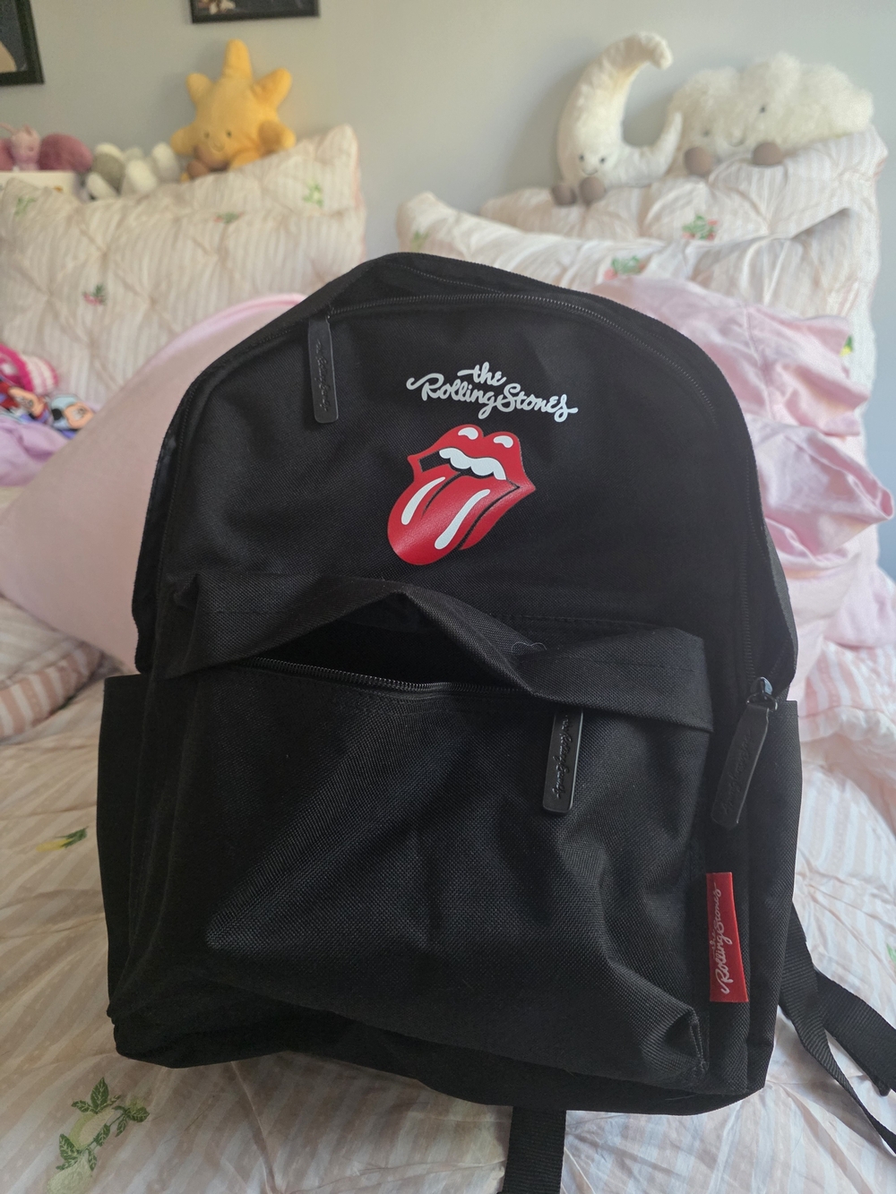 The Rolling Stones Black Logo Backpack - Men's Casual Daypack